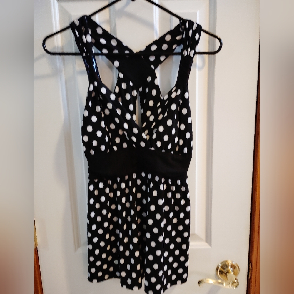 Candie's Black/White Polka Dot Top